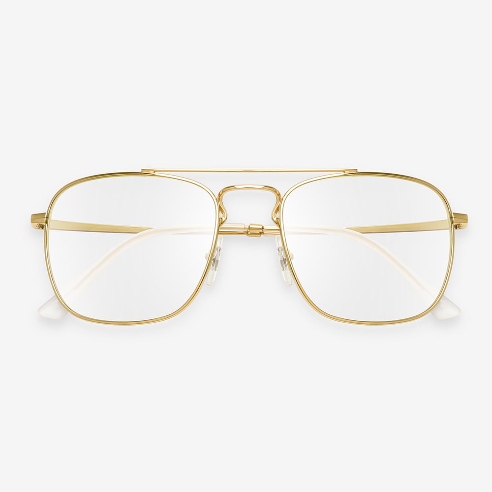 Mens Gold Aviator Glasses Jim Halo Eyewear